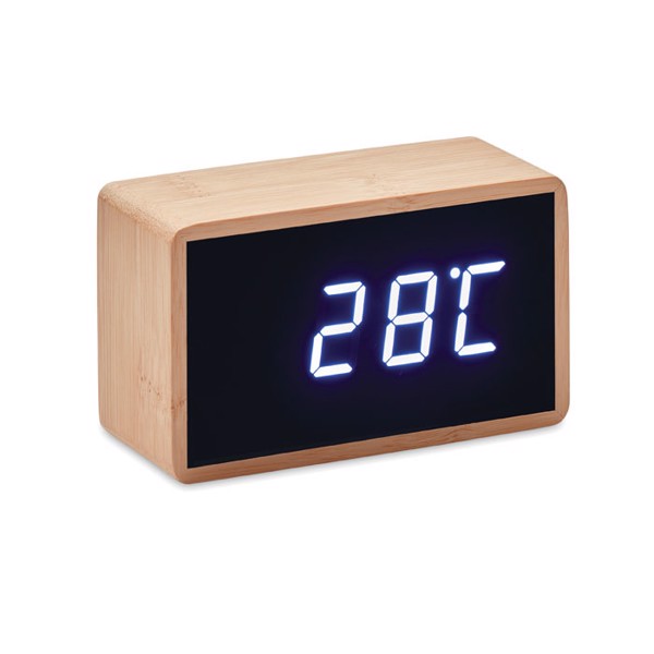 LED alarm clock bamboo casing Miri Clock