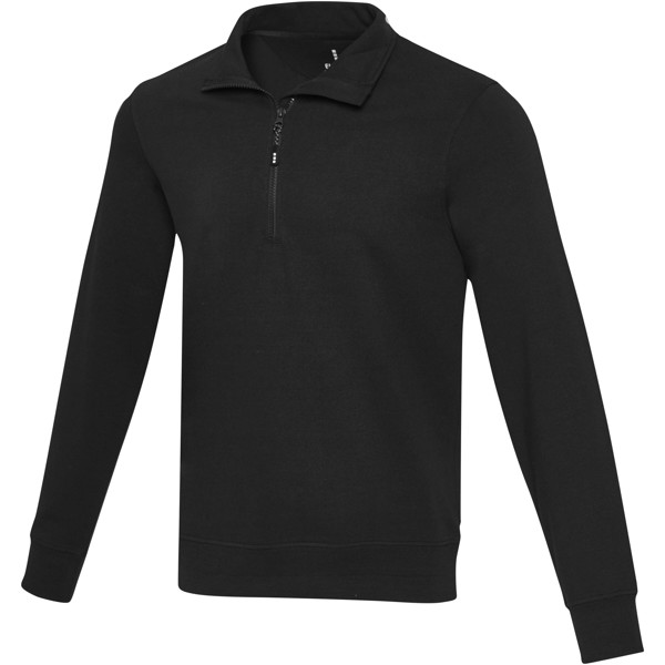 Sweater unisexe Aware™ recyclé à fermeture quart de zip - Noir / 2XS