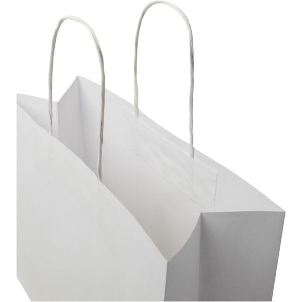 Vrečka iz kraft papirja 31x12x25 cm, 120 g/m2 - Bela