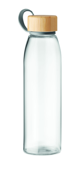 Fjord glass bottle, bamboo lid, 500 ml