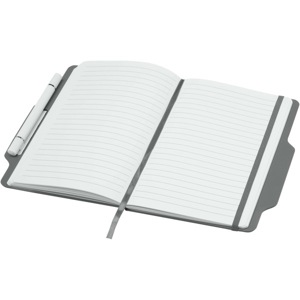 Nexus A5 Hardcover Notizbuch mit Kugelschreiber und Bleistiftset (schwarze Mine) - grau