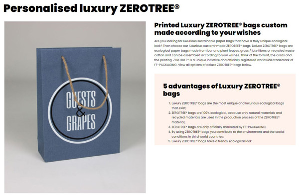 Paper & Zerotree bags - custom made