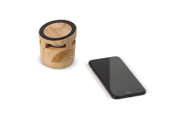 Enceinte 3W et Chargeur sans fil 5W en bois
