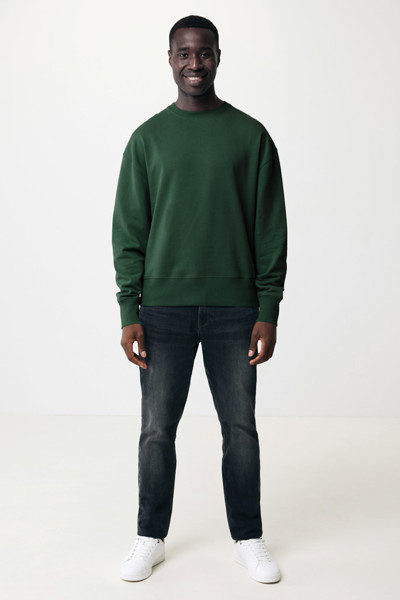 Sweater à col rond en coton recyclé Iqoniq Kruger - Forest Green / XL