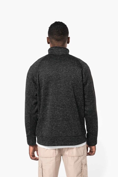 Men's Full Zip Heather Jacket - Dark Khaki Melange / 3XL