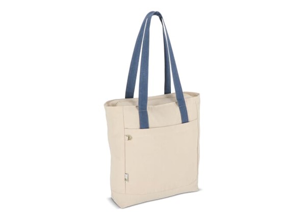 InSideOut Reuuz Canvas Carrier bag 33 x 42 x 10 cm - Ecru / Grey - Blue