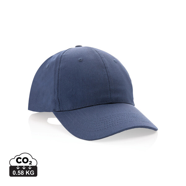Casquette 6 panneaux en coton recyclé 190gr IMPACT - Bleu Marine