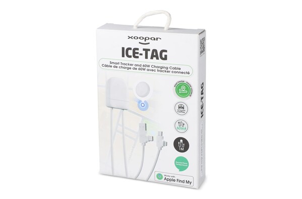 4034 - Câble Xoopar Ice-Tag fourni avec le traceur Find My - Blanc