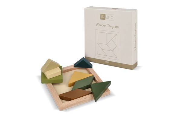 InSideOut Tangram en bois think IQ puzzle - Assortiment fluorescent