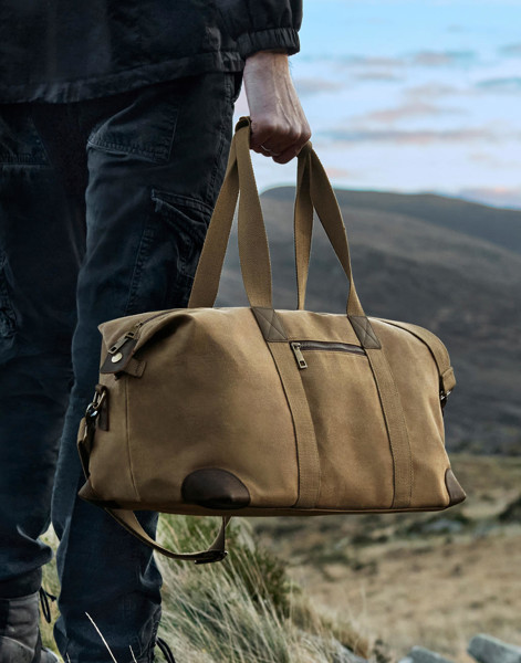 Heritage Waxed Canvas Holdall - Black / ONE SIZE