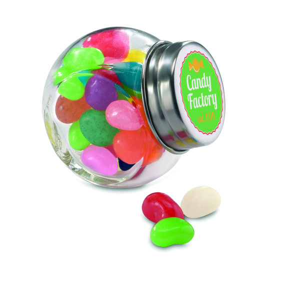 Glass jar with jelly beans     KC7103 Beandy