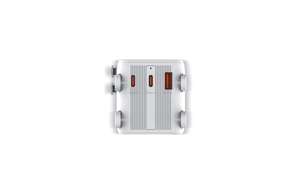Chariot adaptateur universel GaN Xoopar Luggie pour voyages internationaux - Blanc