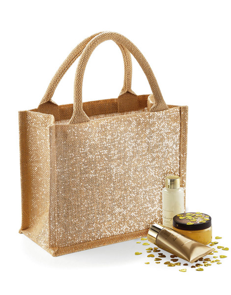 Shimmer Jute Mini Gift Bag - Natural / Gold / ONE SIZE