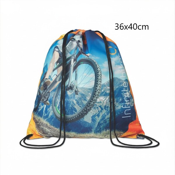 Full colour recycled PET drawstring bag - 36x40cm