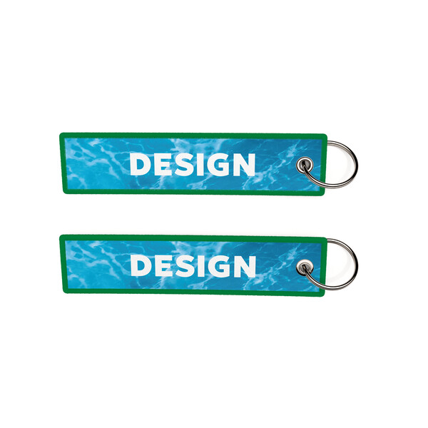 Full colour printed key tag - Classic Green / 13x3cm