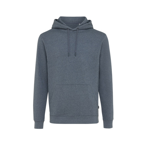 Sweat à capuche en coton recyclé et non teinté Iqoniq Torres - Heather Navy / L