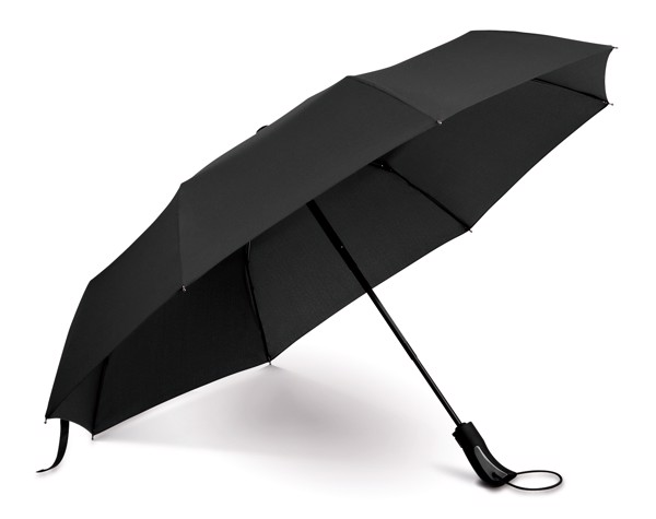 CAMPANELA. 190T compact pongee umbrella with automatic opening and closing - Black