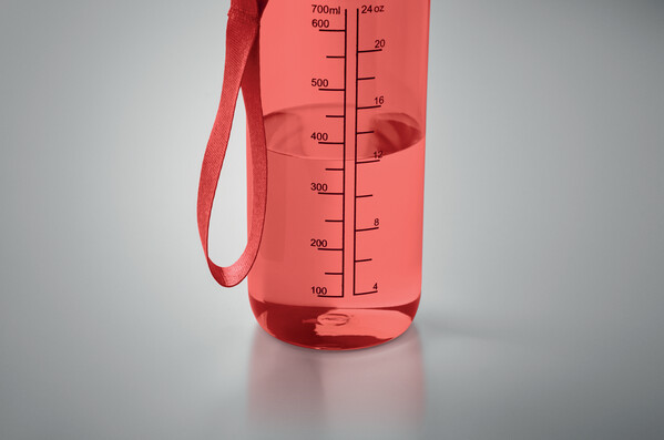 Sportdrinkfles 700ml Enkel - Transparant Rood