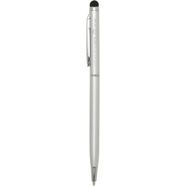 Ore aluminium ballpoint pen with stylus (blue ink) - Silver