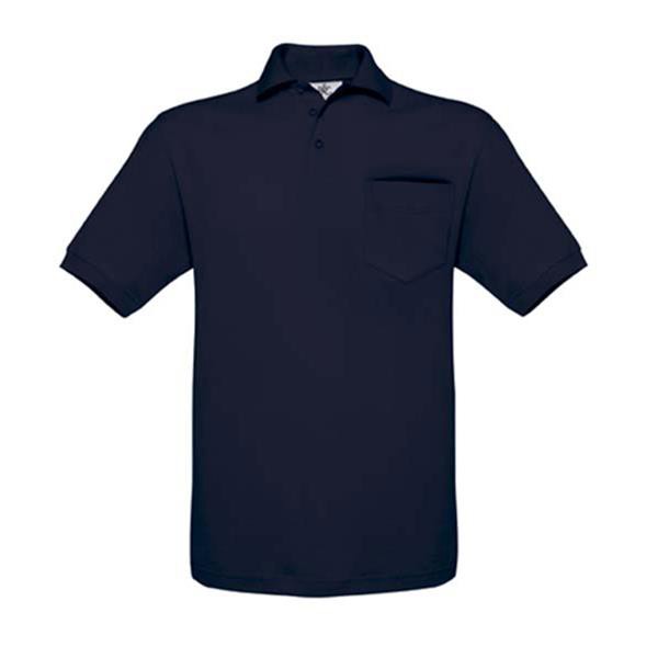 Polo B&C Safran Pocket 180G - 100% Algodão (Investindo Em Better Cotton) - Cinza Mesclado / 2XL