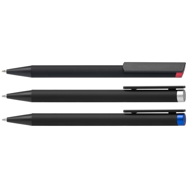 Stylo-bille Volos en aluminium recyclé finition miroir colorée - Assortiment / Jet d’encre 4 couleurs
