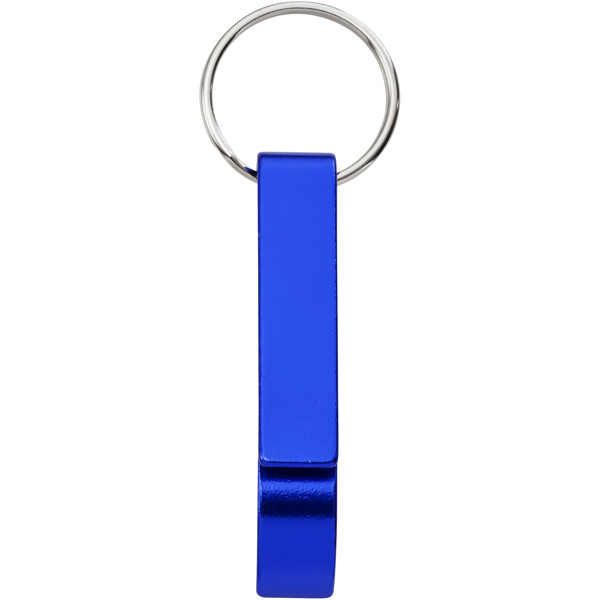 Ouvre-bouteille et canette Tao en aluminium recyclé certifié RCS avec porte-clés - Bleu royal