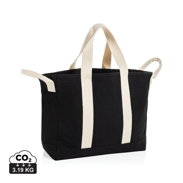 BEAU AWARE™ Beach bag 400gsm recycled canvas, with side hand - Black