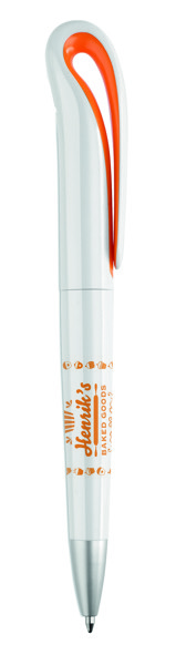 Stylo à bille Twist en ABS Whiteswan - Orange