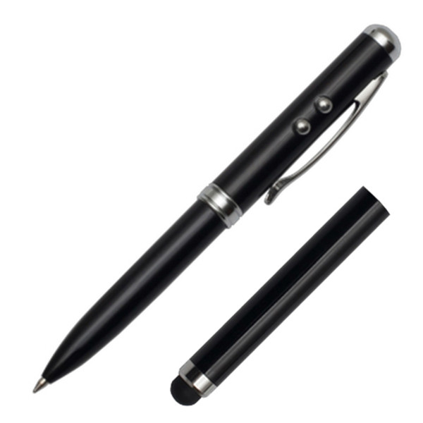 Supreme ballpen with laser pointer - 4 in 1 - Black
