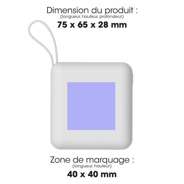 HEIHO - Batterie Powerbank 10,000 mAh avec câbles intégrés à charge rapide 22,5W