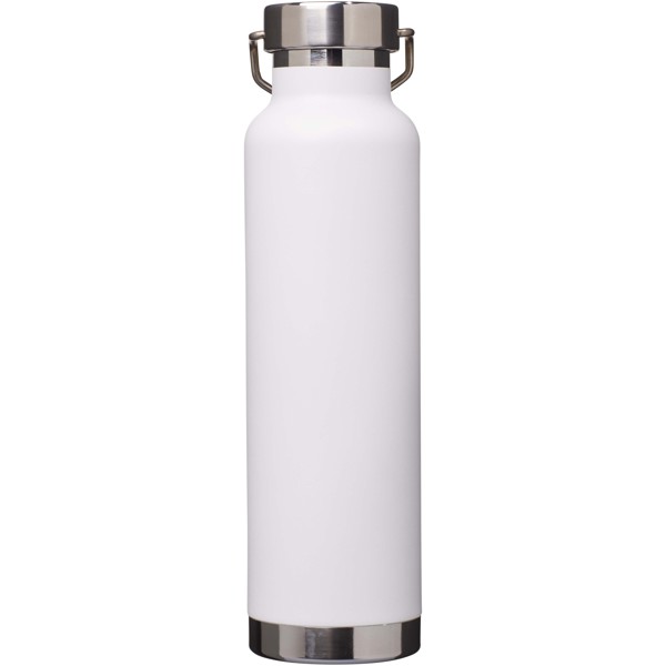 Garrafa de água de aço inoxidável reciclado com isolamento a vácuo de cobre com certificação RCS de 650 ml "Thor" - Branco