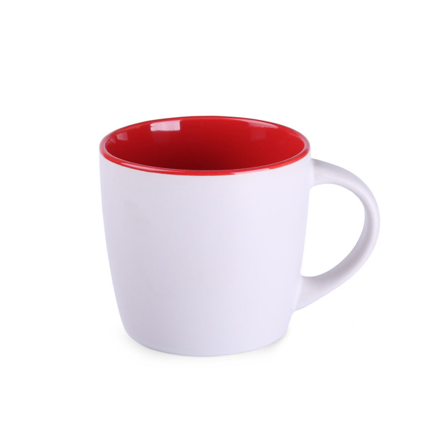 Handy Pure ceramic mug, 85 mm height - White / Red