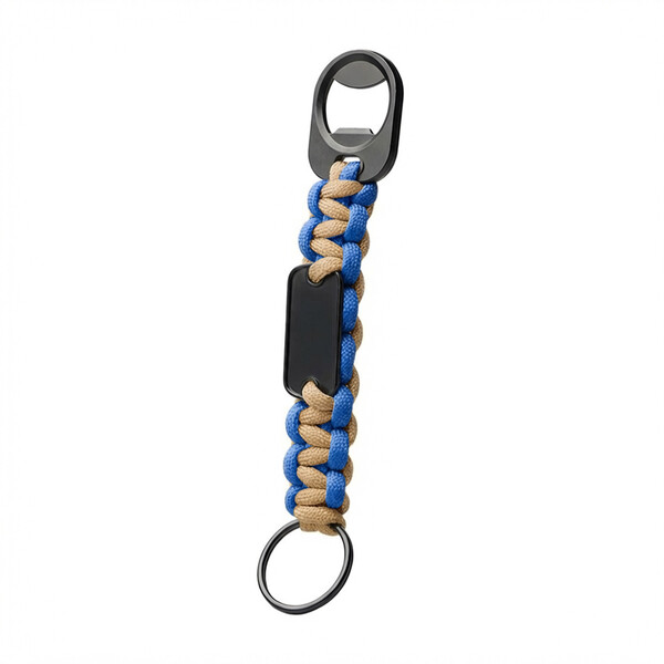 BRAID - BND1553 - RPET Porte-clés tressé avec décapsuleur