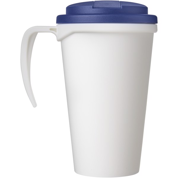 Mug isolant Americano® Grande 350ml avec couvercle anti fuites - Blanc / Bleu