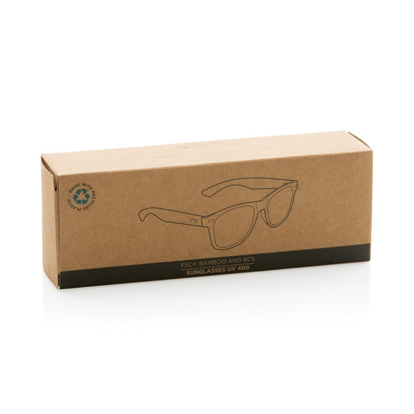 Lunettes de soleil en bambou et plastique recyclé RCS - Bleu
