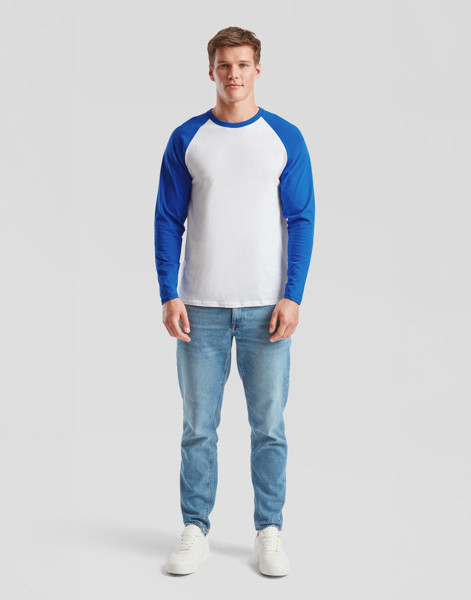Long Sleeve Baseball T-Shirt - White / Black / S