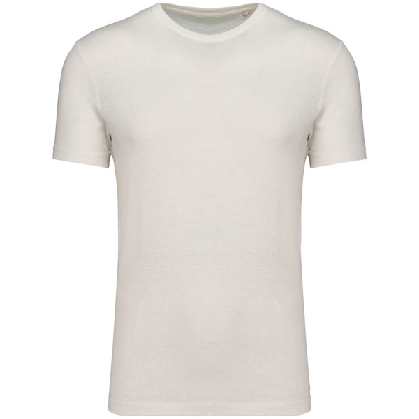Eco-Friendly  Unisex Organic Cotton And Linen T-Shirt - Ivory / XL