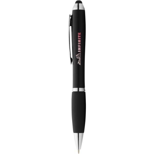 Nash coloured stylus ballpoint pen with black grip - Solid Black