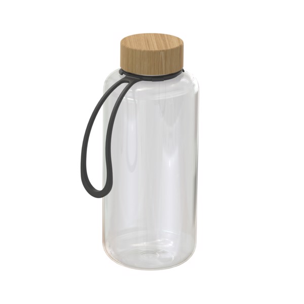 Drink Bottle "Natural" Incl. Strap, 1.0 L - Transparent / Black