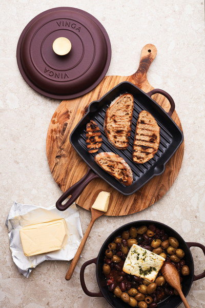 VINGA Monte enamelled grill pan - Burgundy