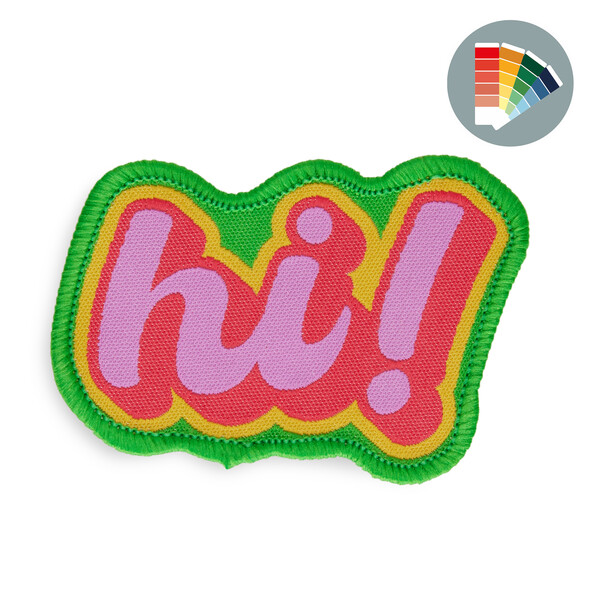 Woven patch with merrow border - 10cm / 3M adhesive