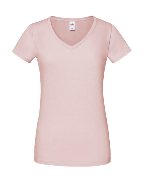 Ladies' Iconic 150 V Neck T - Powder Rose / XS