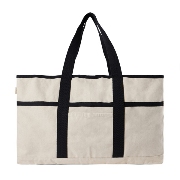 VINGA Volonne AWARE™ recycled canvas beach bag - Off White / Black