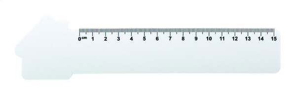 Ház formájú vonalzó Couler 15, 15 cm - Fehér