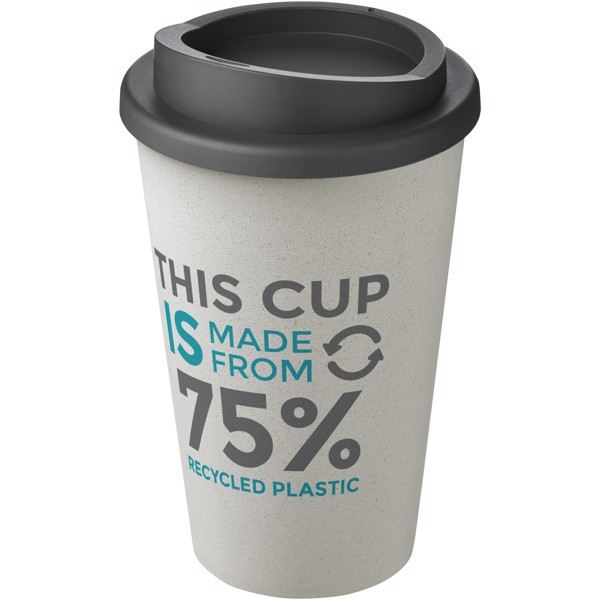 Copo reciclado de 350 ml "Americano Eco" - Branco / Cinzento