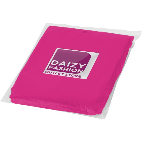 Ziva disposable rain poncho with storage pouch - Pink