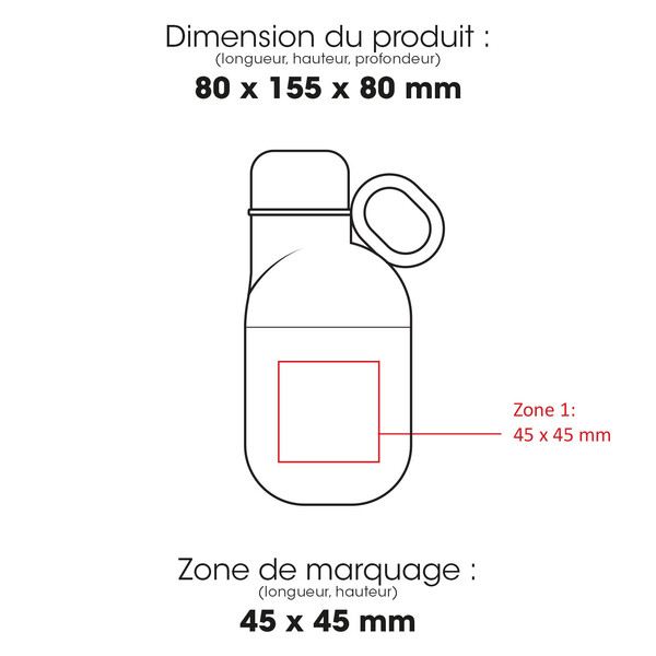 HOOKIPA S - BND877S - Bouteille et gobelet 2 en 1 (350 ml / 200 ml) Double paroi en acier inoxydable recyclé et ABS