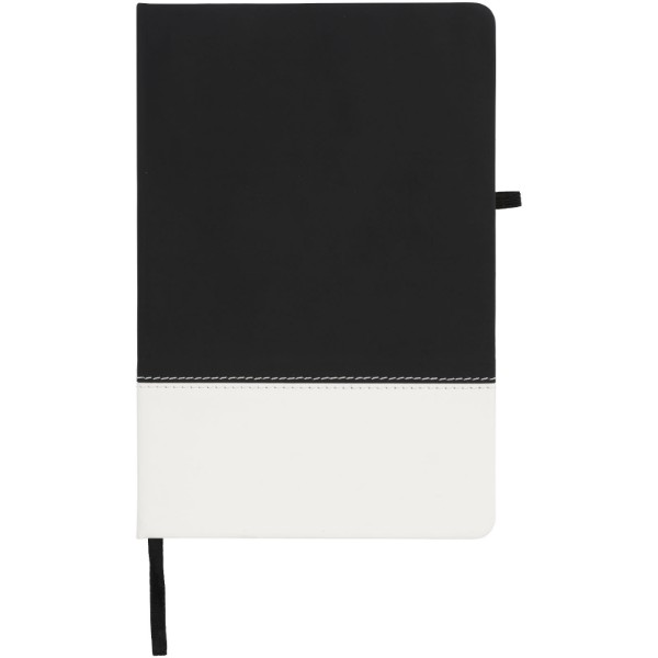 Two-tone A5 colour block notebook - Solid Black