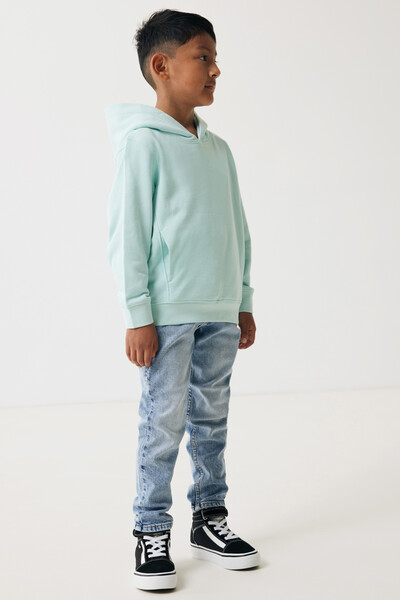 IQONIQ Yengo kids recycled cotton hoodie with sidepockets - Crushed Mint / 34
