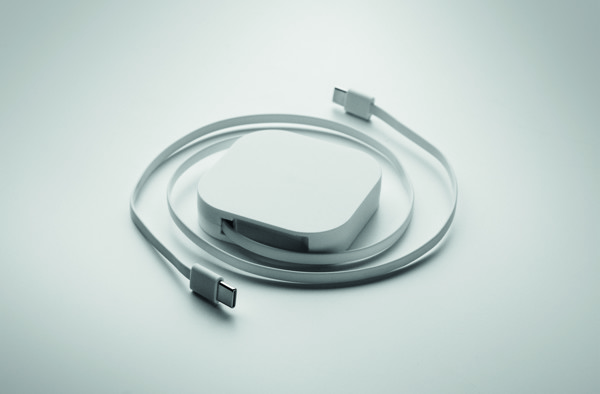 100W retractable charging cable Linea 100 - White